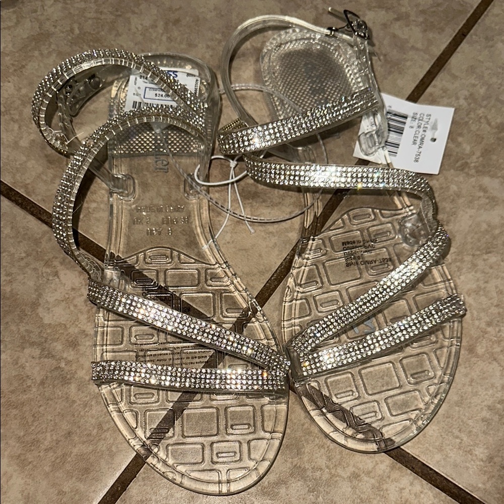 Women's Silver Strappy Sandals
